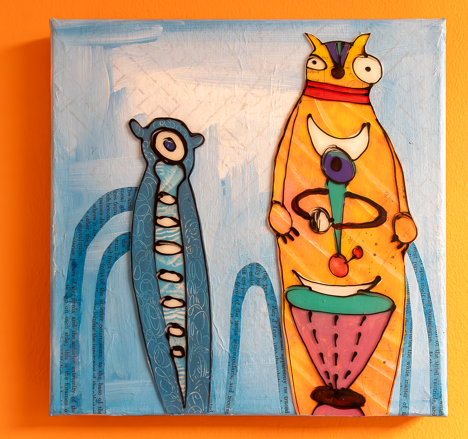 His Blue Buddy painting depicting two characters