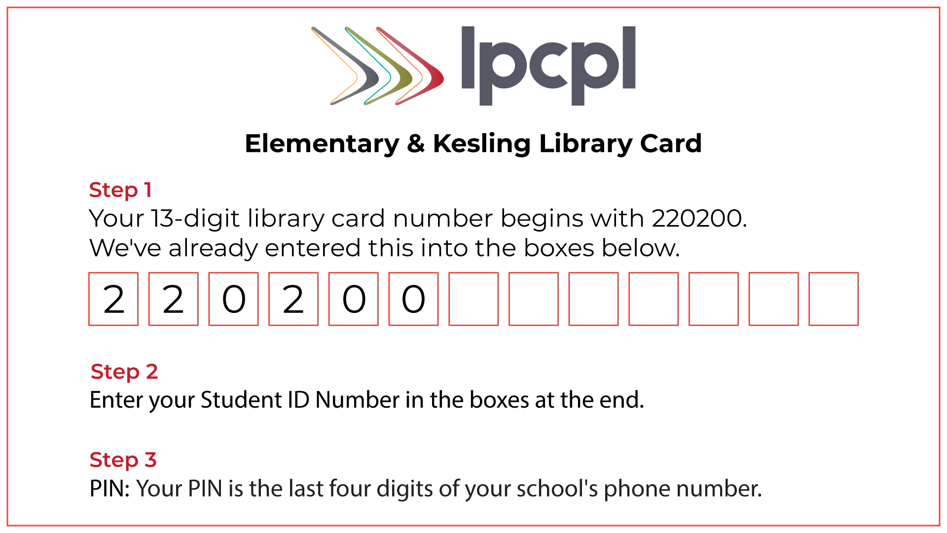 LPCSC Elementary-Kesling Card