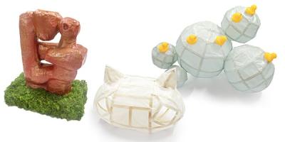 The first, second, and third place artwork in the 2023 Noguchi Teen Art Competition.